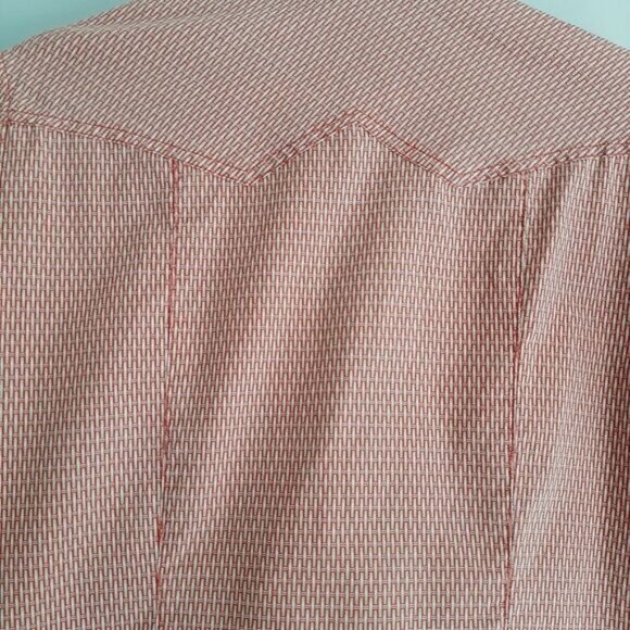 ROCKIES Western Pearl Snap Button Down Shirt Weave Pattern Sz M - Picture 8 of 13